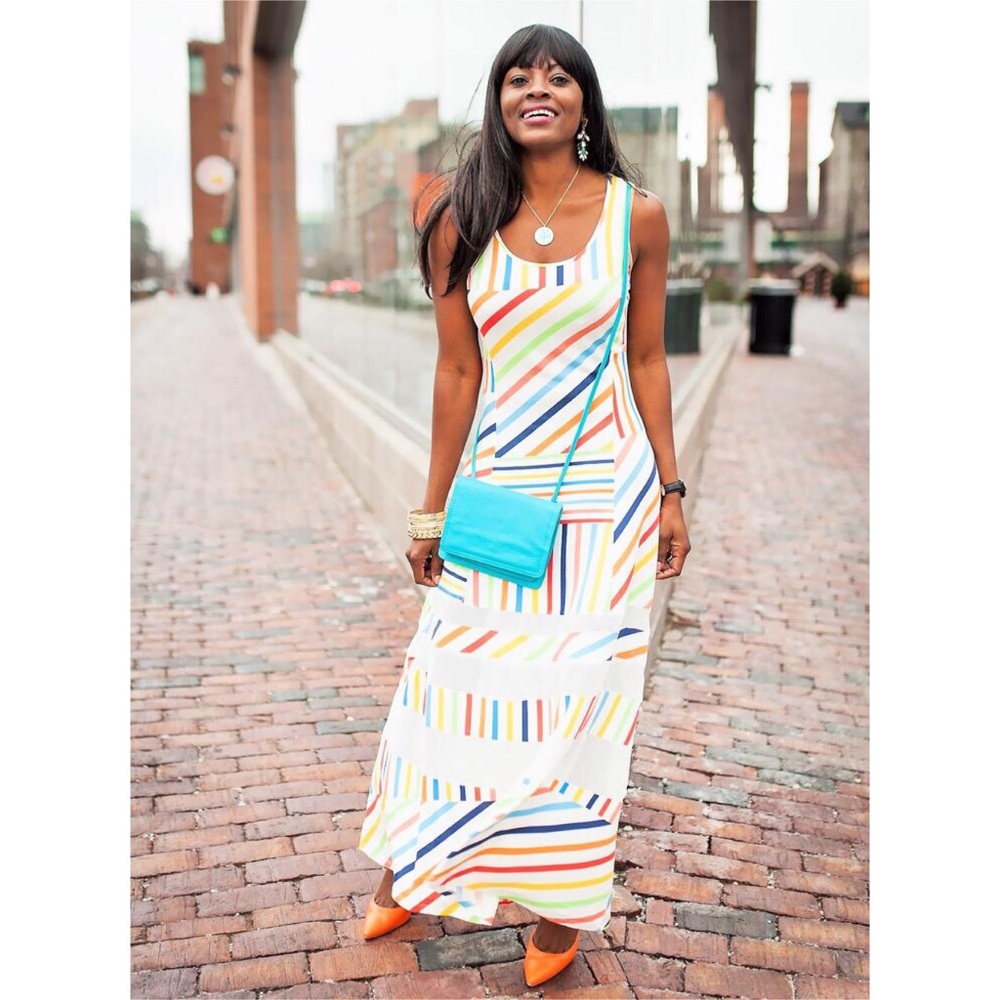 Peter Som Striped Long Maxi Dress (Small) 💋